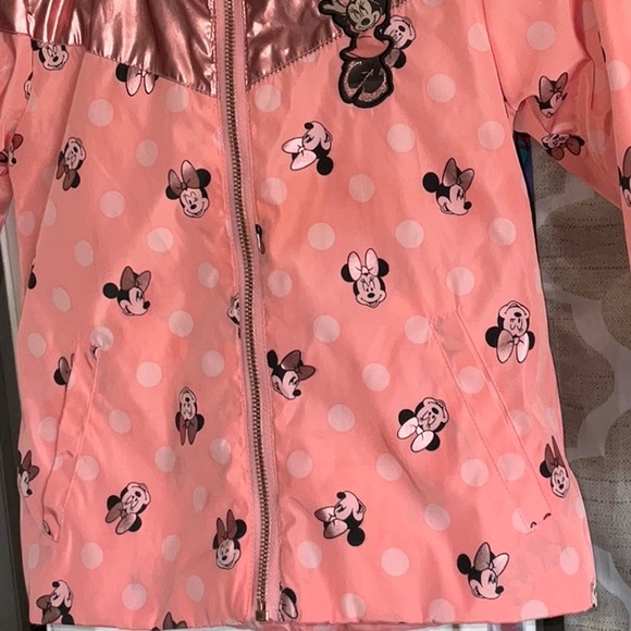 DISNEY MINNIE MOUSE EARS HOODED ROSE GOLD PINK RAINCOAT SIZE 4 - Picture 6 of 14